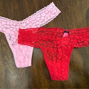 Heart Pattern Lace thongs